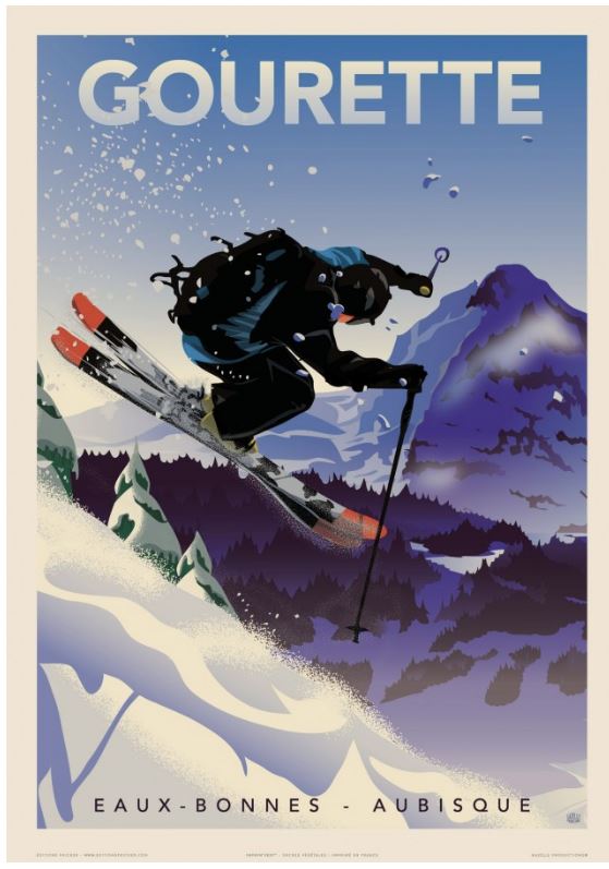 Affiche Retro 50X70cm Station DE Ski LA GOURETTE